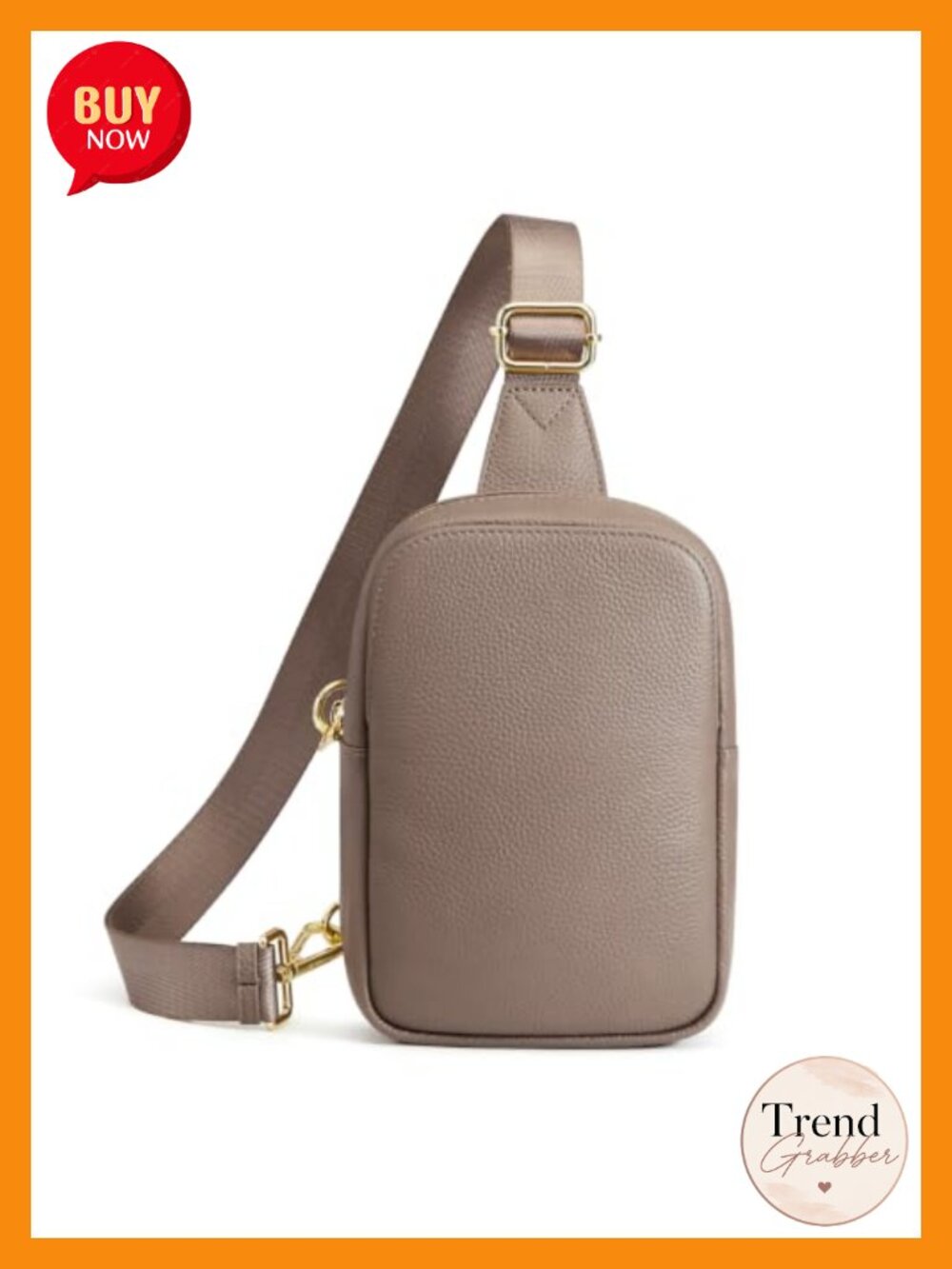 Top Grain Pebbled Cowhide Leather Sling Bag RFID Crossbody